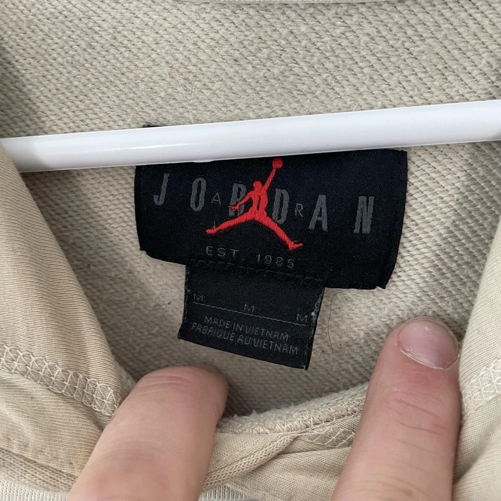 Jordan Hoodie Mens Medium Beige Dri-FIT Pullover Fleece Sweatshirt DQ7327-206